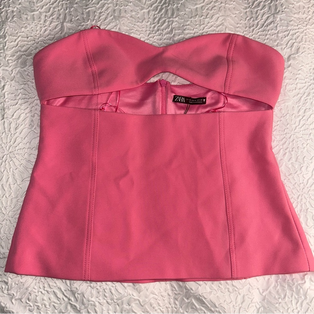 Zara Cutout Strapless Top